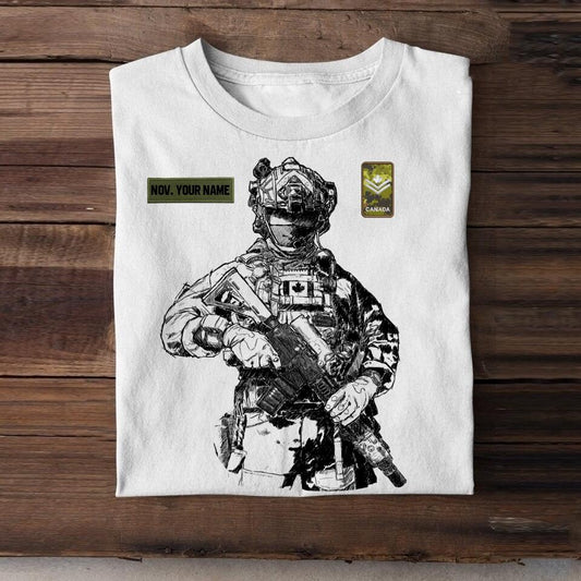 Personalized Canadian Army/Soldier Tshirt Printed QM.FJJ