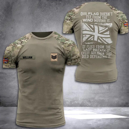 Personalized British Veteran/Soldier Flag Camo Tshirt 3D Printed.MOT