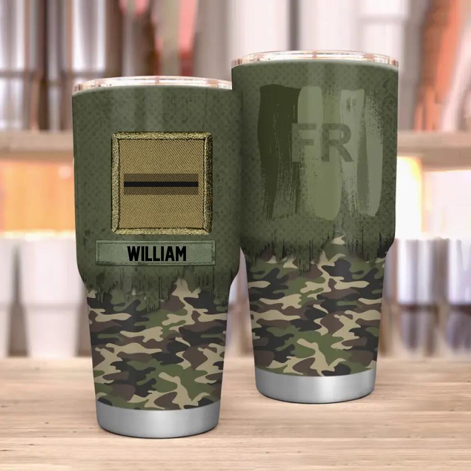 French Veteran/Soldier Customized Tumbler Printed.TDE