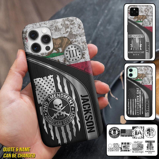 Personalized California Three Percenter Phone Case Printed.TMS