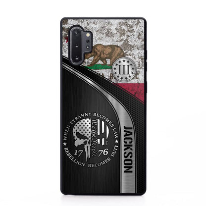 Personalized California Three Percenter Phone Case Printed.TMS