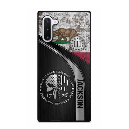 Personalized California Three Percenter Phone Case Printed.TMS