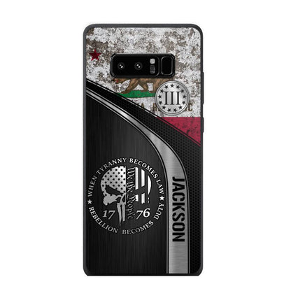 Personalized California Three Percenter Phone Case Printed.TMS