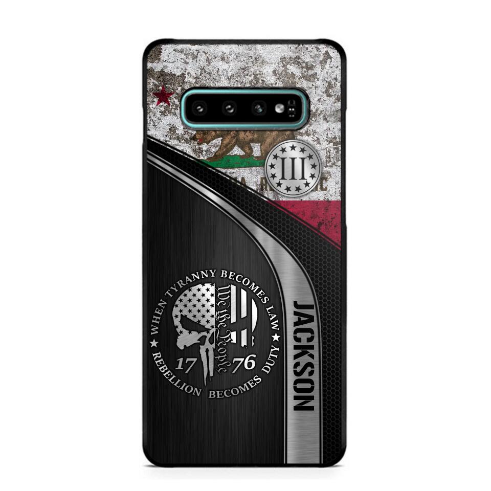 Personalized California Three Percenter Phone Case Printed.TMS