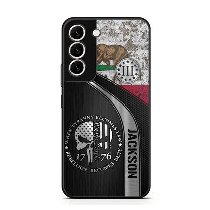 Personalized California Three Percenter Phone Case Printed.TMS