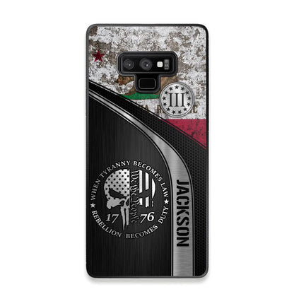 Personalized California Three Percenter Phone Case Printed.TMS