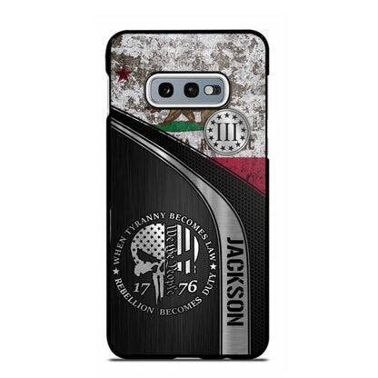 Personalized California Three Percenter Phone Case Printed.TMS