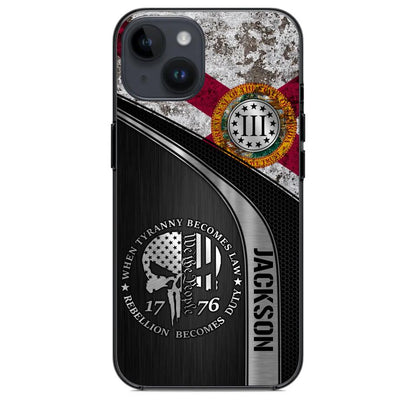 Personalized Florida Three Percenter Phone Case Printed.TMS