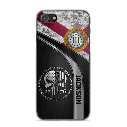 Personalized Florida Three Percenter Phone Case Printed.TMS