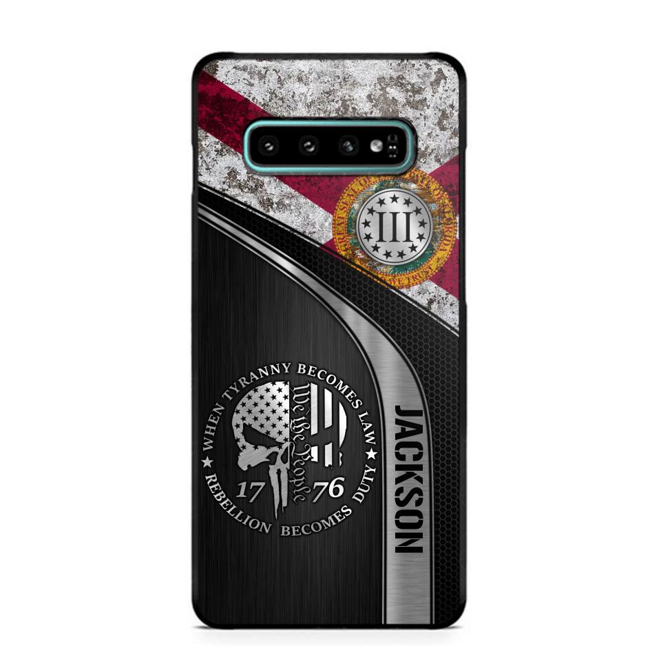 Personalized Florida Three Percenter Phone Case Printed.TMS