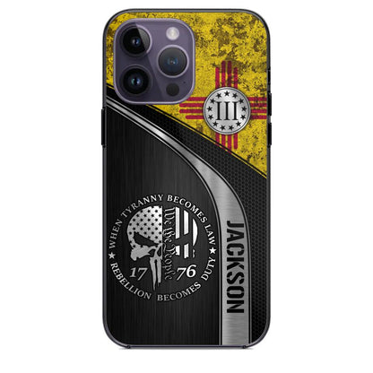 Personalized New Mexico Three Percenter Phone Case Printed.TMS