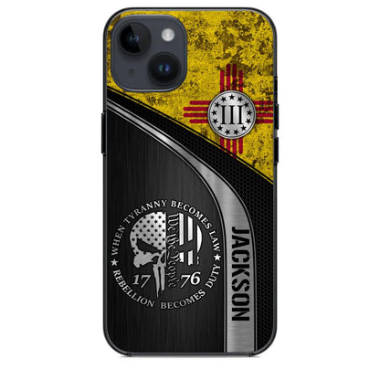 Personalized New Mexico Three Percenter Phone Case Printed.TMS