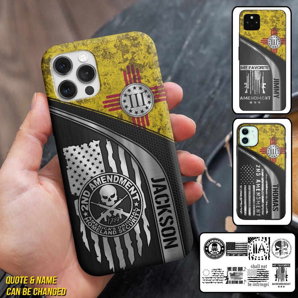 Personalized New Mexico Three Percenter Phone Case Printed.TMS