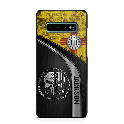 Personalized New Mexico Three Percenter Phone Case Printed.TMS