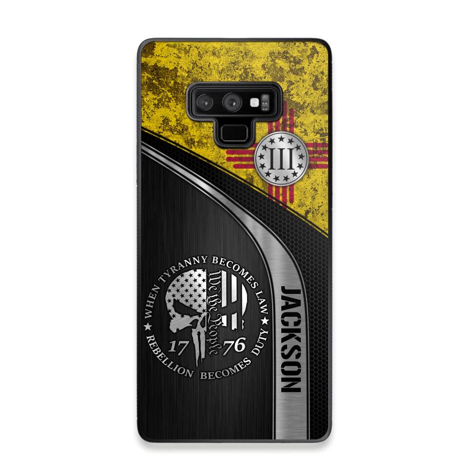 Personalized New Mexico Three Percenter Phone Case Printed.TMS