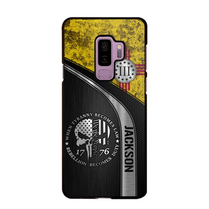 Personalized New Mexico Three Percenter Phone Case Printed.TMS