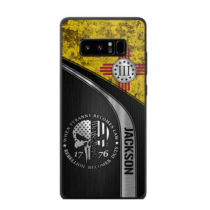 Personalized New Mexico Three Percenter Phone Case Printed.TMS