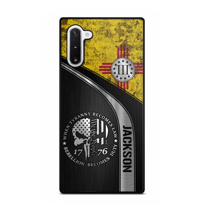 Personalized New Mexico Three Percenter Phone Case Printed.TMS