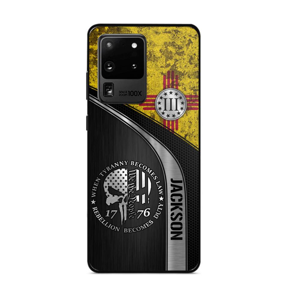 Personalized New Mexico Three Percenter Phone Case Printed.TMS