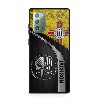 Personalized New Mexico Three Percenter Phone Case Printed.TMS