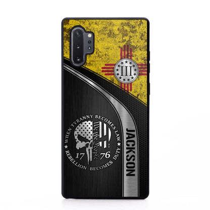 Personalized New Mexico Three Percenter Phone Case Printed.TMS