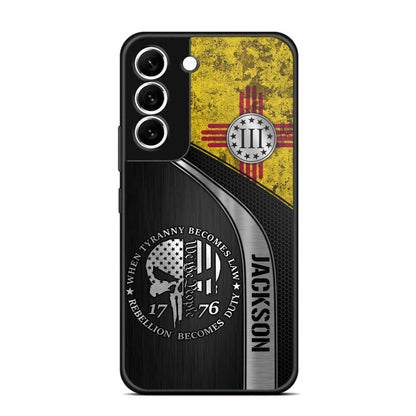 Personalized New Mexico Three Percenter Phone Case Printed.TMS