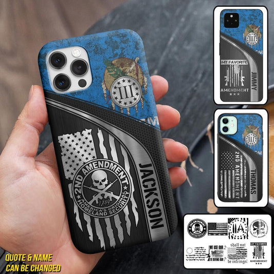 Personalized Oklahoma Three Percenter Phone Case Printed.TMS