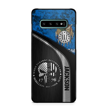 Personalized Oklahoma Three Percenter Phone Case Printed.TMS