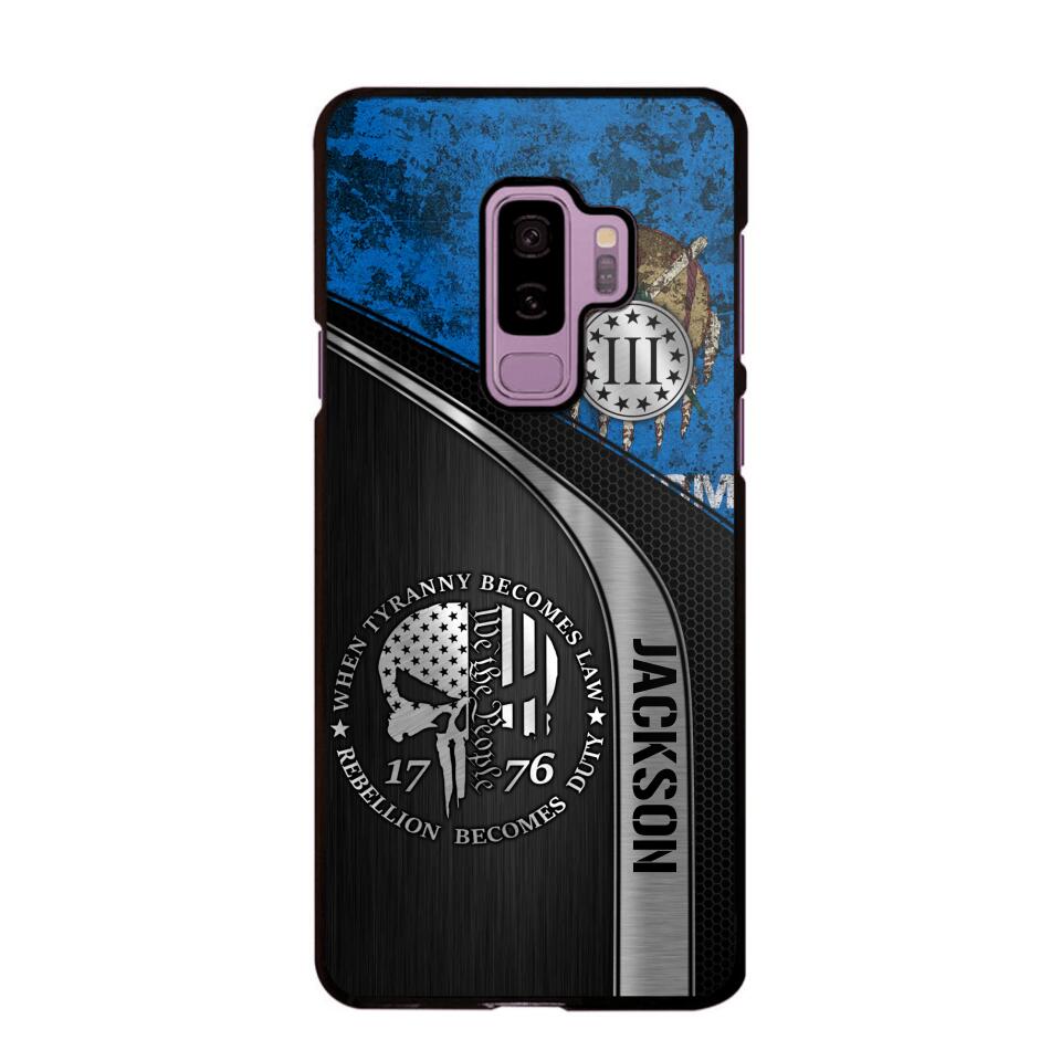 Personalized Oklahoma Three Percenter Phone Case Printed.TMS