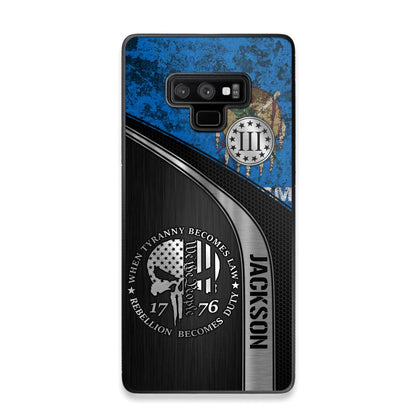 Personalized Oklahoma Three Percenter Phone Case Printed.TMS