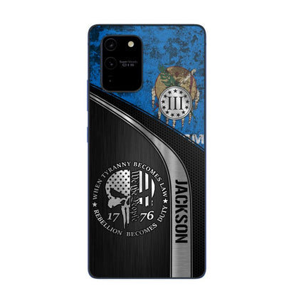 Personalized Oklahoma Three Percenter Phone Case Printed.TMS