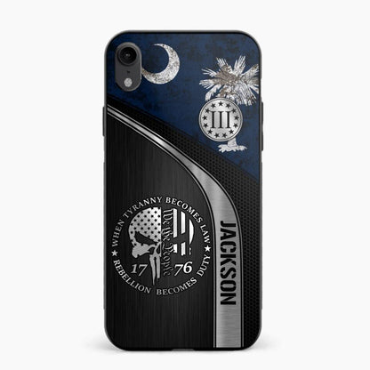 Personalized South Carolina Three Percenter Phone Case Printed.TMS