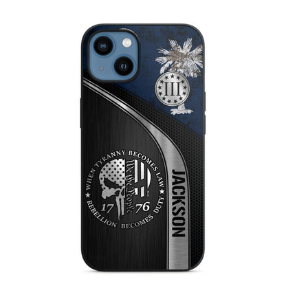 Personalized South Carolina Three Percenter Phone Case Printed.TMS