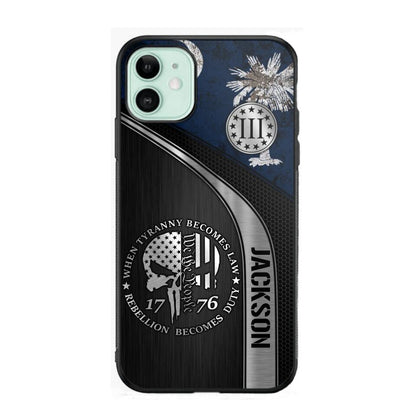 Personalized South Carolina Three Percenter Phone Case Printed.TMS