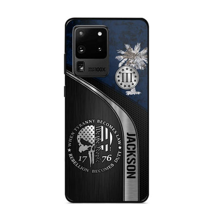 Personalized South Carolina Three Percenter Phone Case Printed.TMS