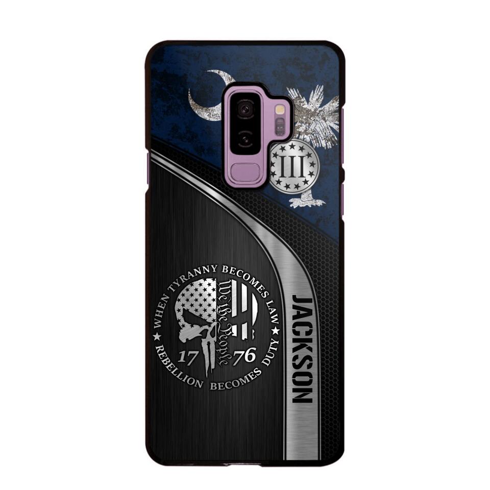 Personalized South Carolina Three Percenter Phone Case Printed.TMS