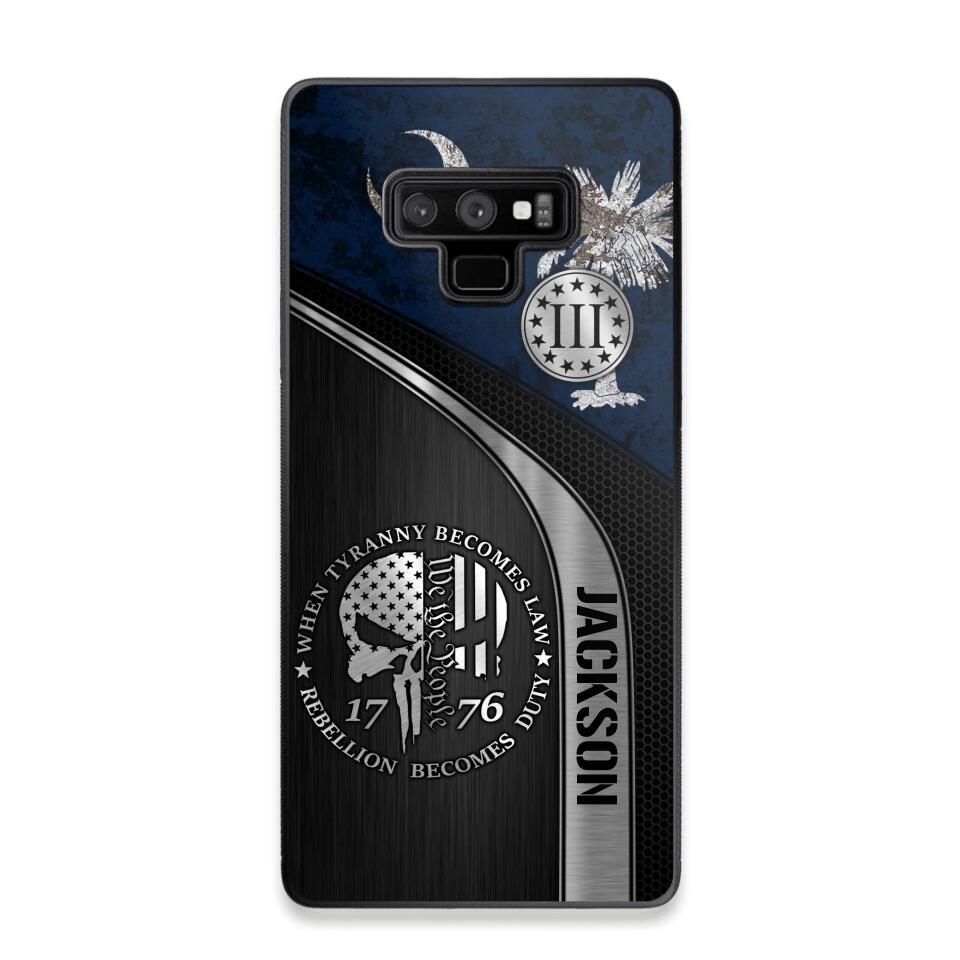 Personalized South Carolina Three Percenter Phone Case Printed.TMS