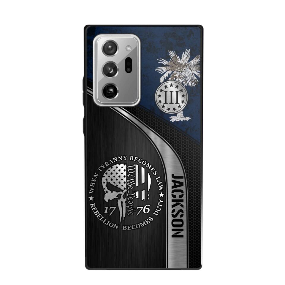 Personalized South Carolina Three Percenter Phone Case Printed.TMS