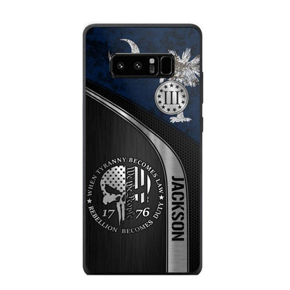 Personalized South Carolina Three Percenter Phone Case Printed.TMS