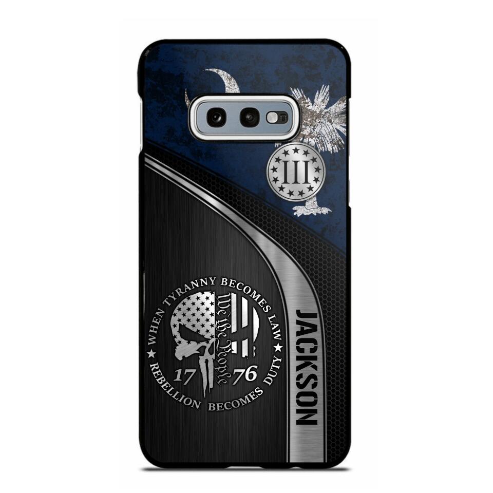 Personalized South Carolina Three Percenter Phone Case Printed.TMS