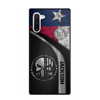 Personalized Texas Three Percenter Phone Case Printed.TMS