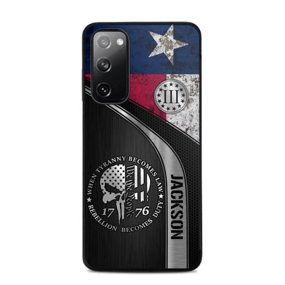 Personalized Texas Three Percenter Phone Case Printed.TMS