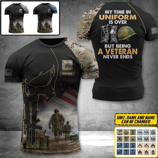 Personalized US Veteran/Soldier Tshirt 3D Printed.TMS