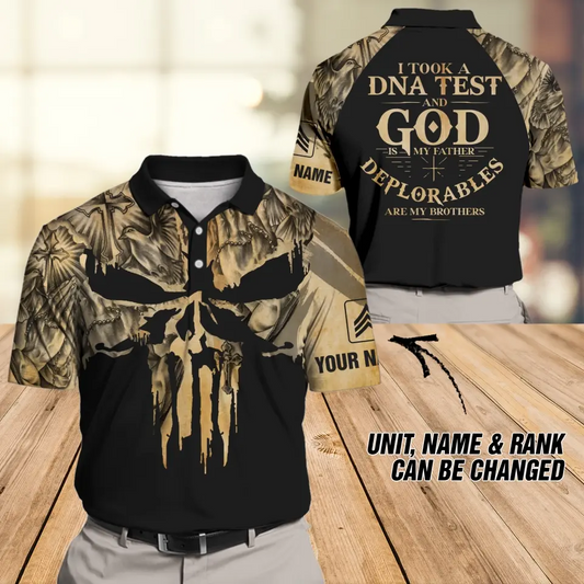 I Took A DNA Test And God Is My Father US Veteran/Soldier Personalized Polo Shirt 3D Printed.TJW