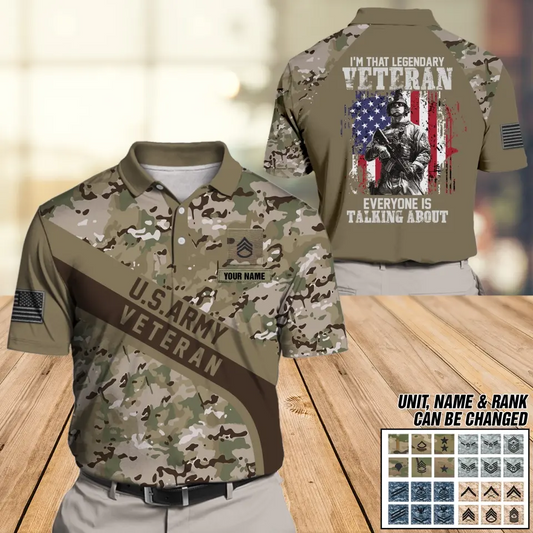 I'm That Legendary US Veteran/Soldier Personalized Polo Shirt 3D Printed.WJW HTH