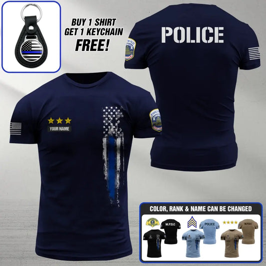 Personalized Washington Thin Blue Line Tshirt Printed.TJU