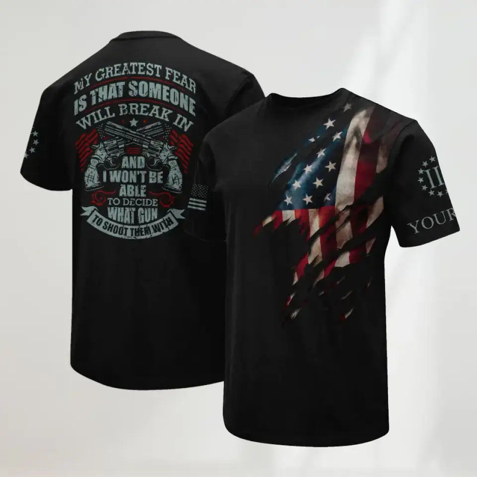 American Patriotism Personalized Tshirt Printed.TYT HTH