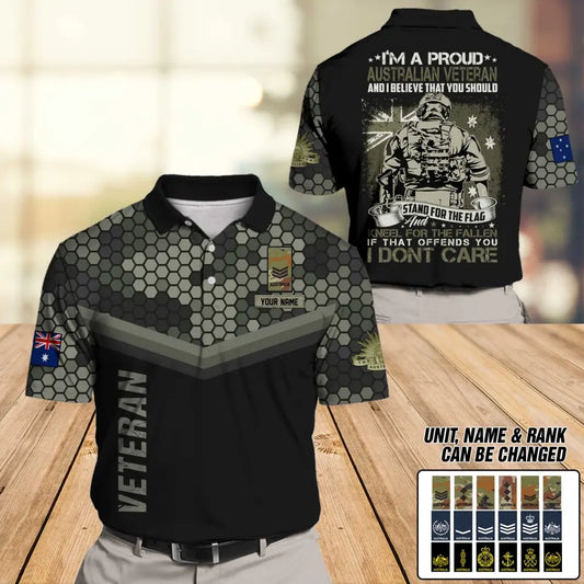 Australian Veteran/Soldier Personalized Polo Shirt 3D Printed.JTN HTH