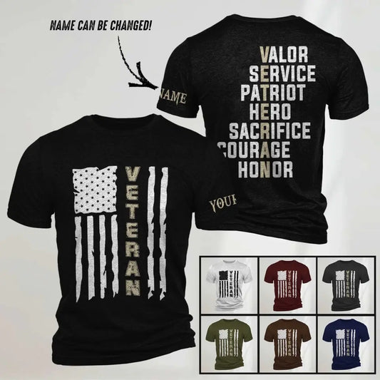 Personalized US Veteran/Soldier Tshirt Printed .TCB QVD