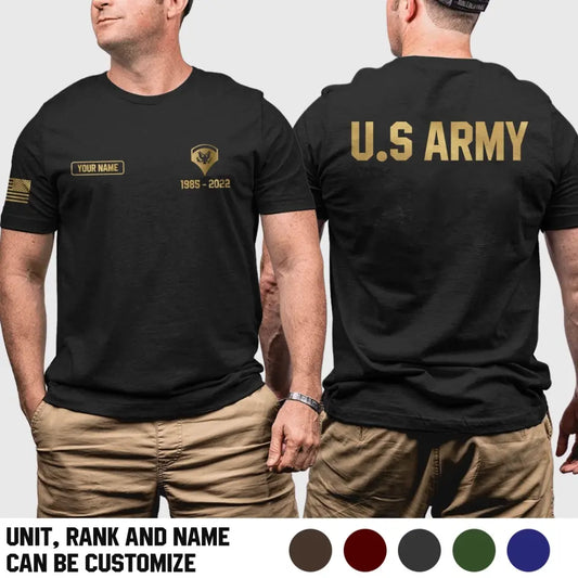 Personalized US Veteran/Soldier Tshirt Printed .WJU